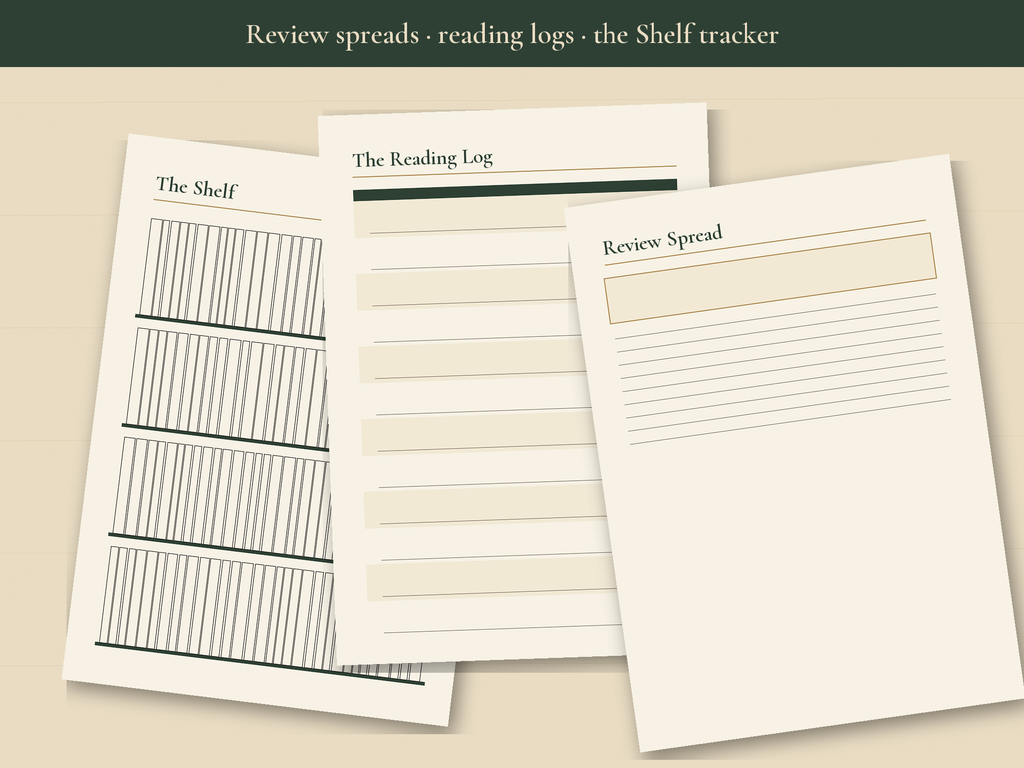 The Book Lover's Journal — Printable Reading Journal — spreads