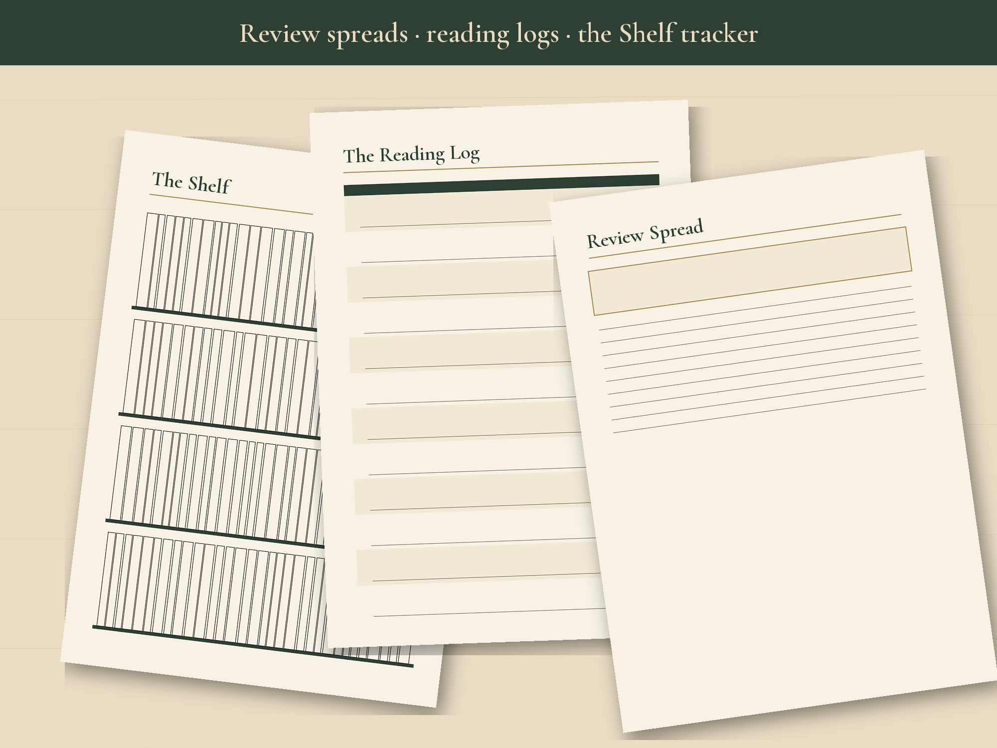 The Book Lover's Journal — Printable Reading Journal — spreads