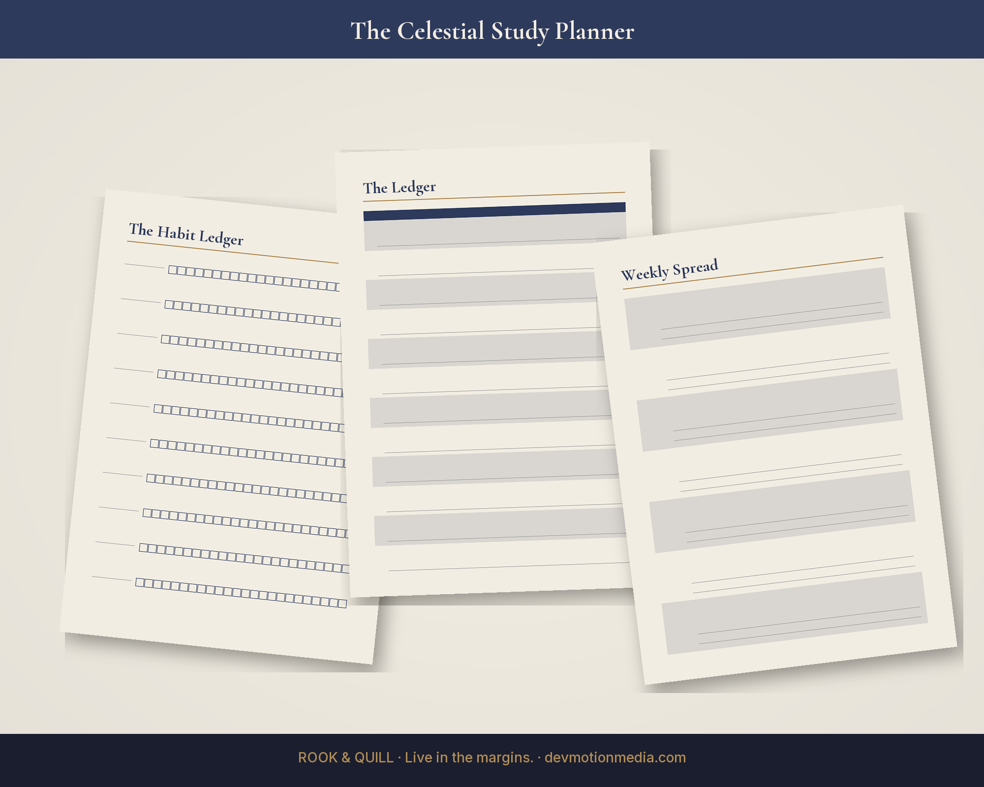 The Celestial Study Planner — spreads
