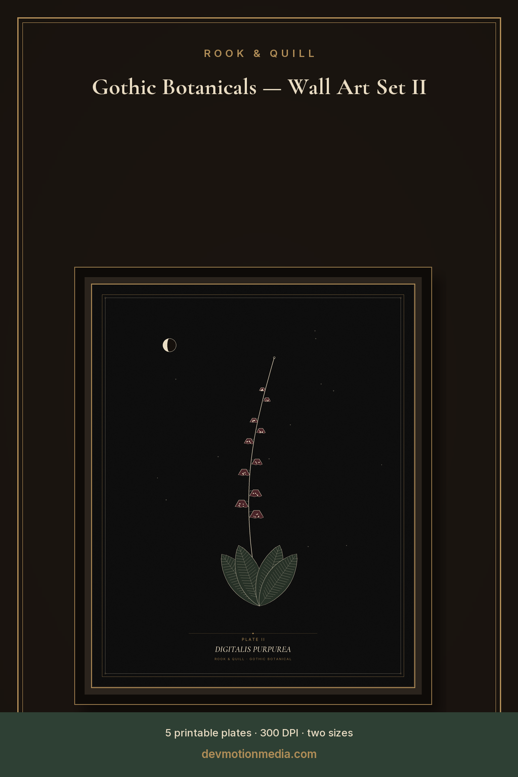 Gothic Botanicals — Wall Art Set II — pin