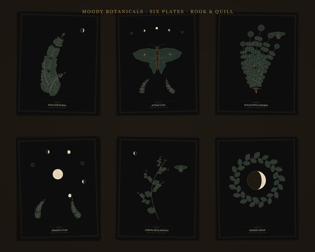 Moody Botanicals Printable Wall Art Set