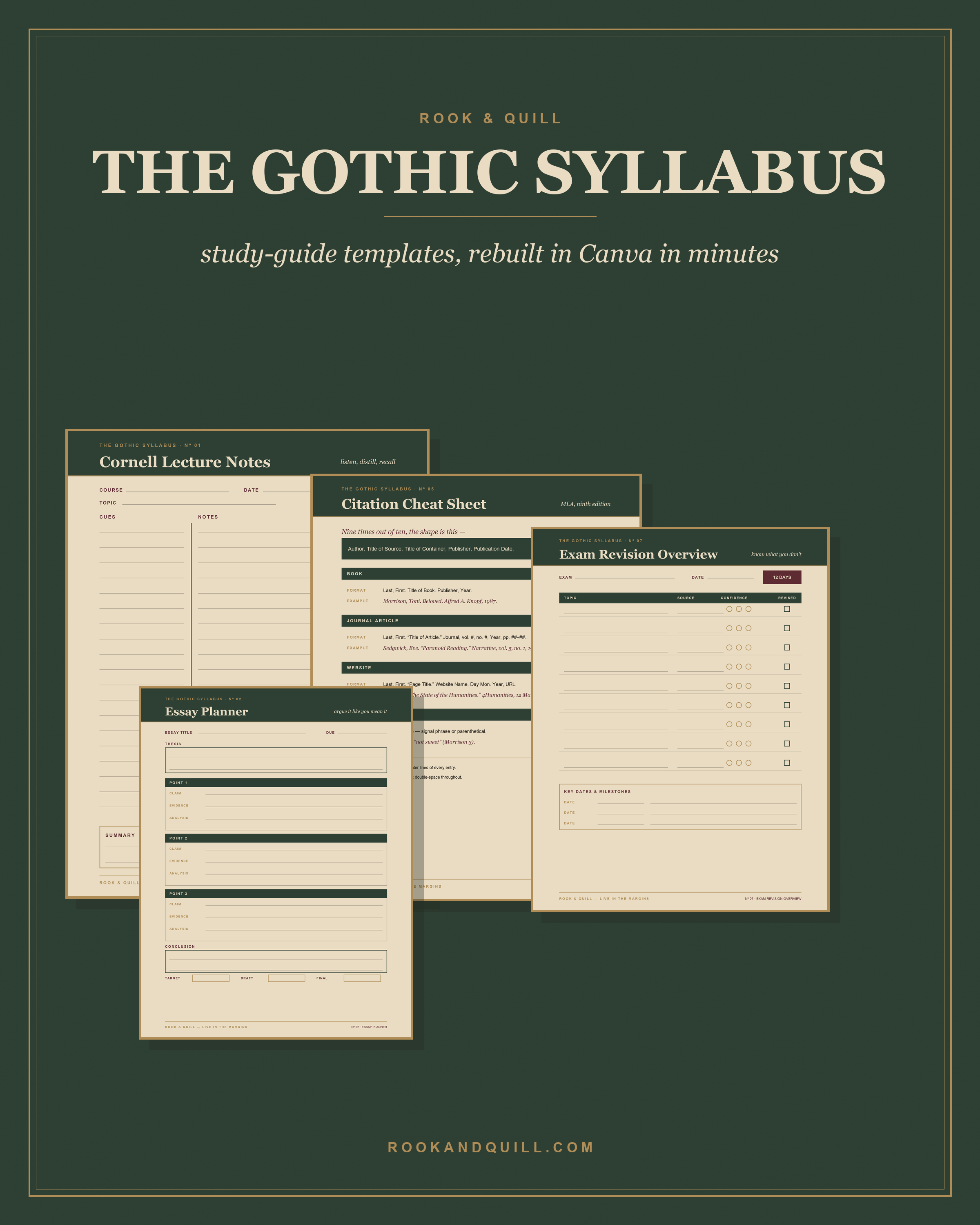 The Gothic Syllabus — Canva Study-Guide Pack