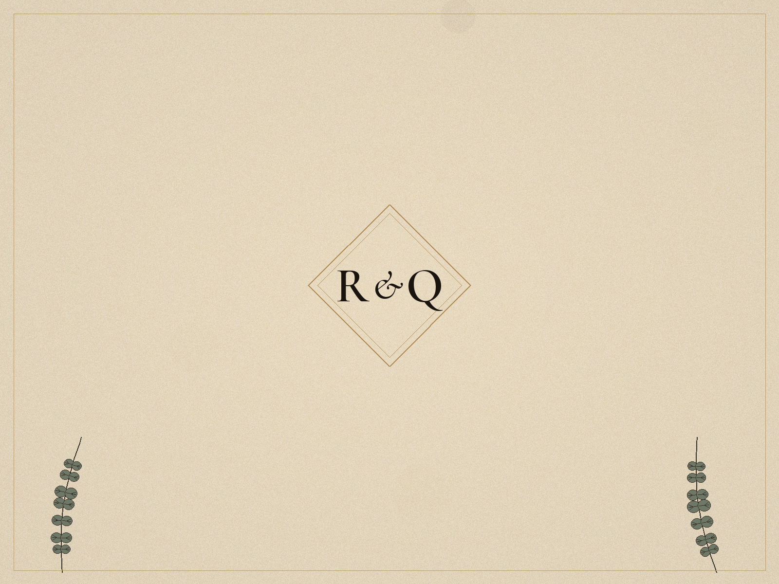 Rook & Quill ex libris plate — monogram on aged parchment