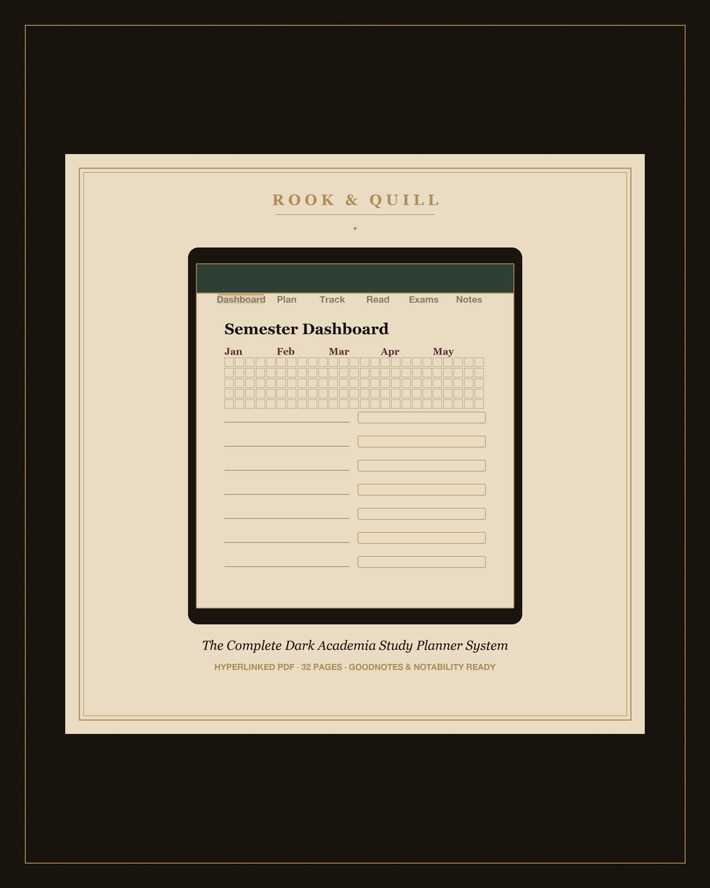 The Complete Dark Academia Study Planner System
