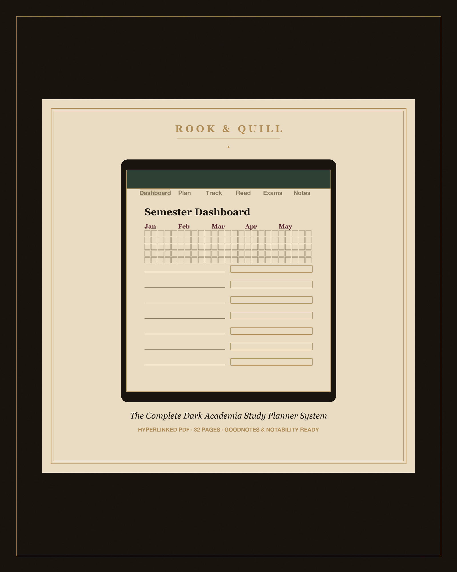 The Complete Dark Academia Study Planner System